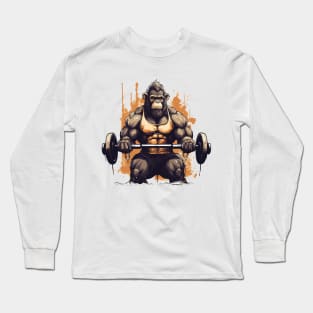 ape lifting weight Long Sleeve T-Shirt